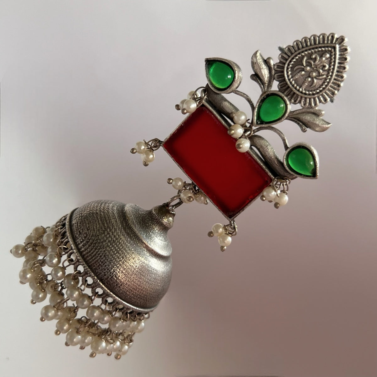 JONIDA  HANDMADE PREMIUM RAW STONES EARRINGS/JHUMKAS ER261