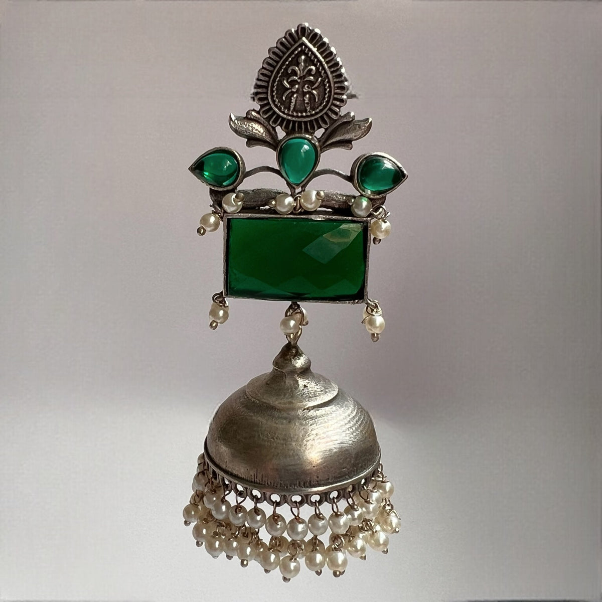 JONIDA  HANDMADE PREMIUM RAW STONES EARRINGS/JHUMKAS ER261