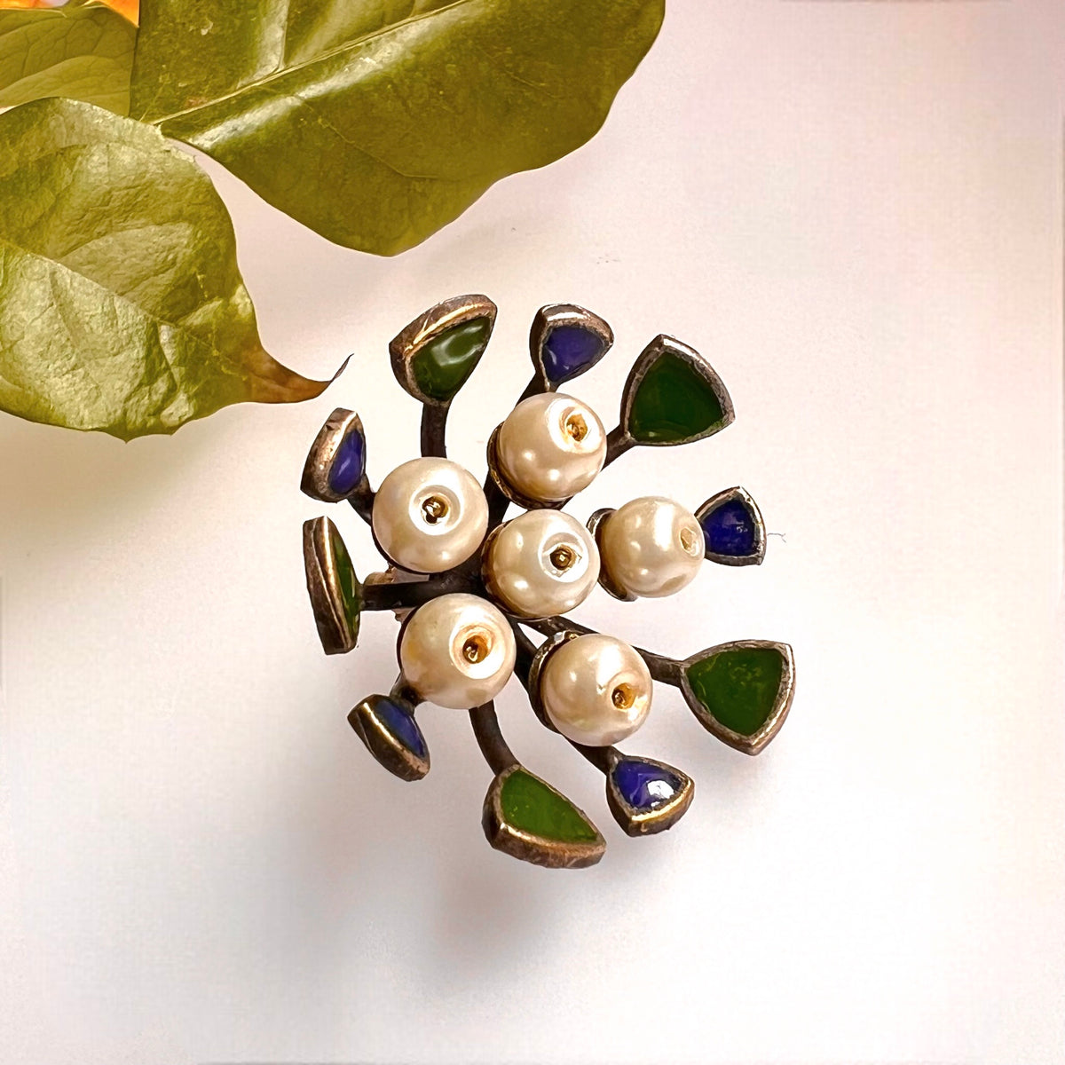 LUXE RAW AND RUSTIC VINTAGE HAND PAINTED EARRING ER609