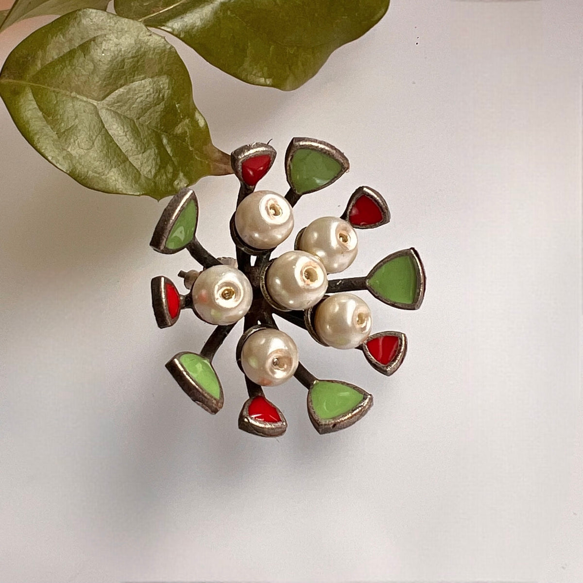 LUXE RAW AND RUSTIC VINTAGE HAND PAINTED EARRING ER609