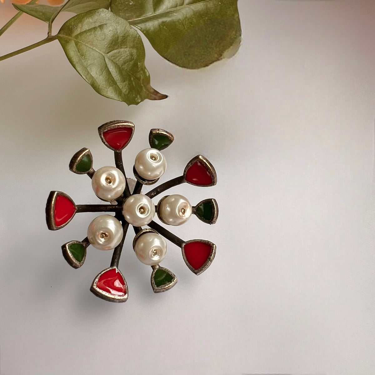 LUXE RAW AND RUSTIC VINTAGE HAND PAINTED EARRING ER609