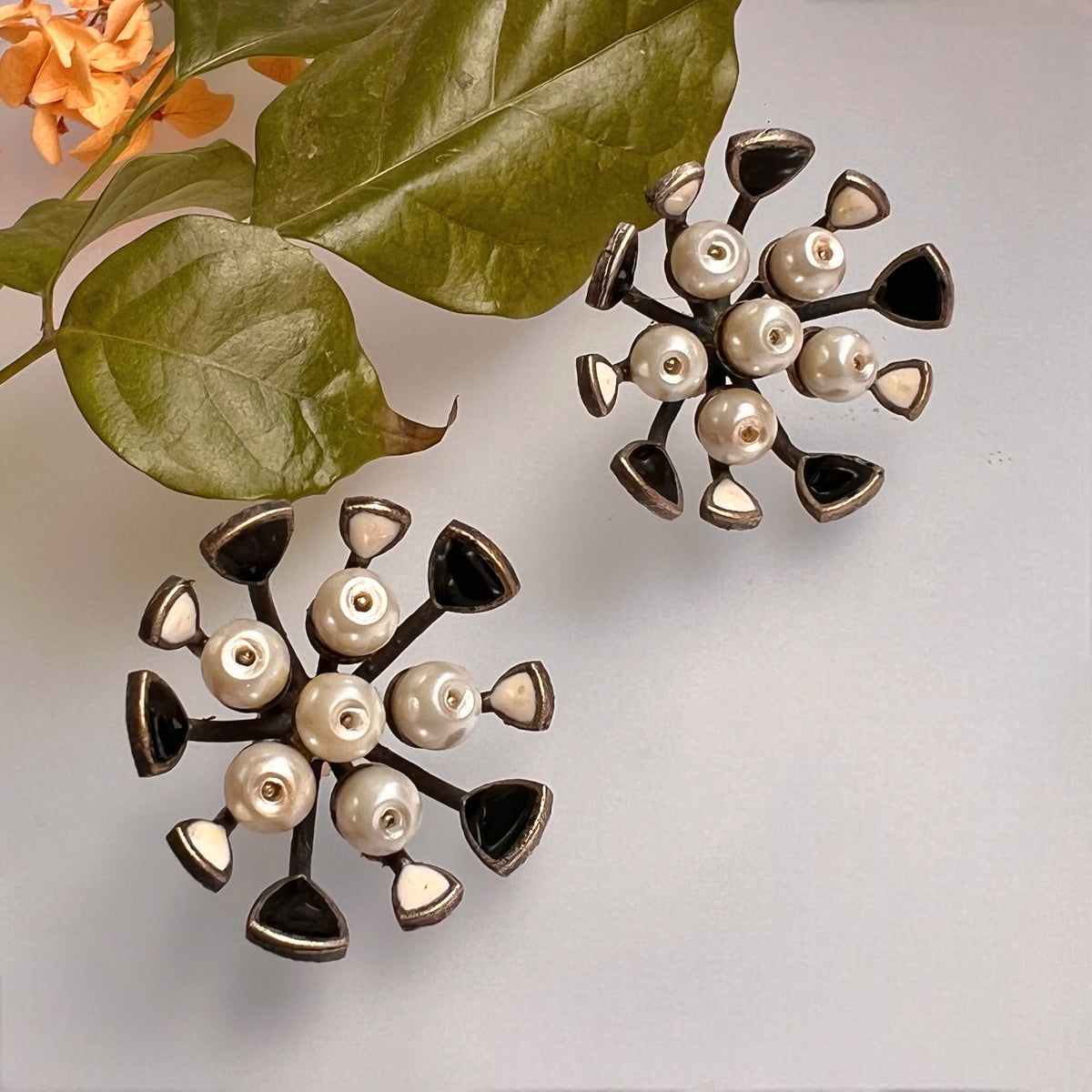 LUXE RAW AND RUSTIC VINTAGE HAND PAINTED EARRING ER609