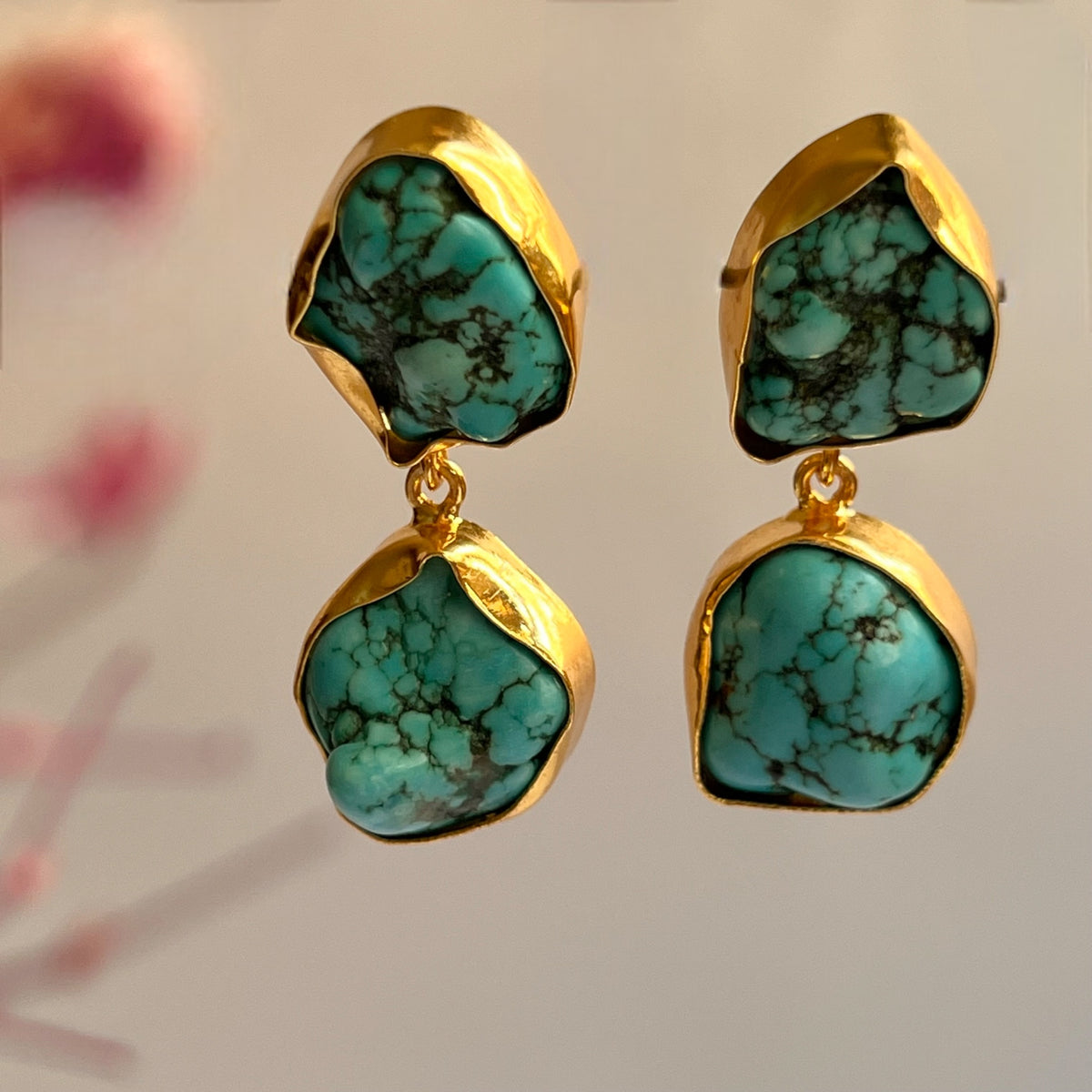 LUMINOVA GOLD TONED 18KT GP PLATING  DANGLER EARRING ER626