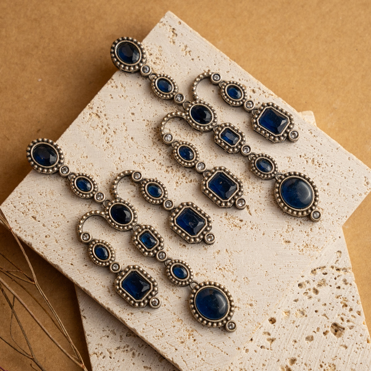 RIMIDA MONALISA FAUX SILVER HANDMADE AND HAND HAMMERED JHUMKAS/ EARRINGS ER691