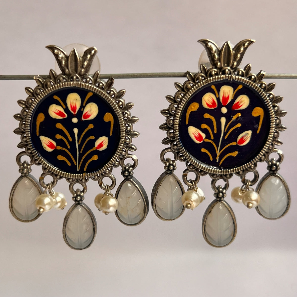 EARTH AURA RAW AND RUSTIC HAND PAINTED EARRING ER612