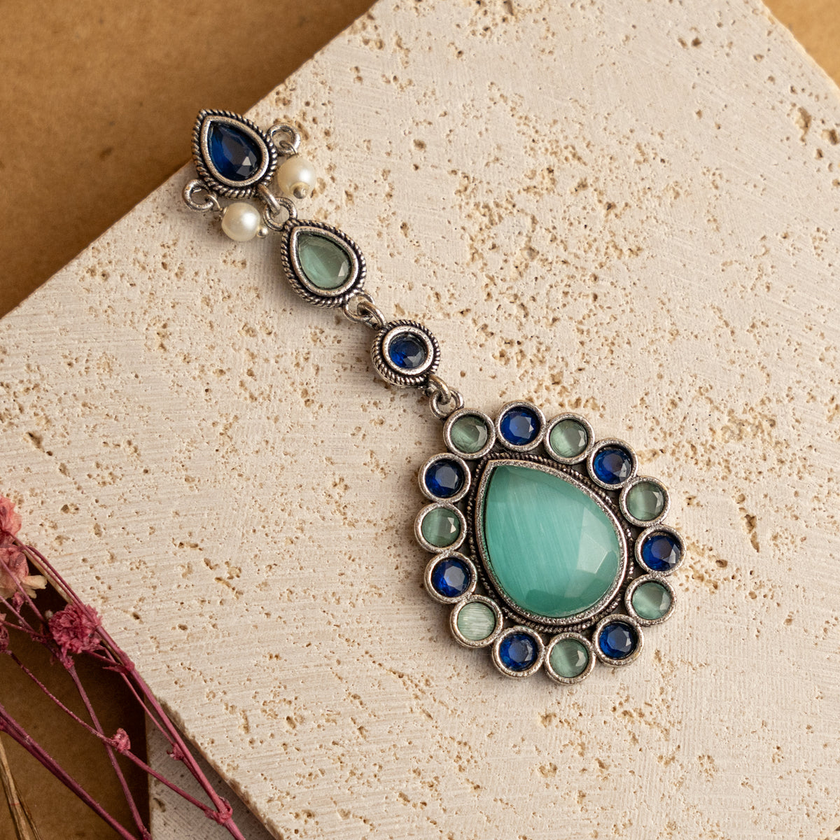 DIANA MIA MONALISA FAUX SILVER EARRINGS ER684