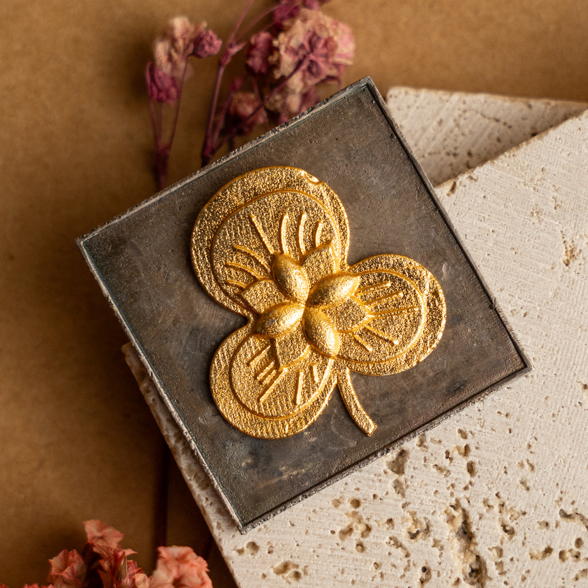 AILANY DUAL TONE FAUX SILVER RAW AND RUSTIC HANDMADE EARRINGS/STUDS ER705