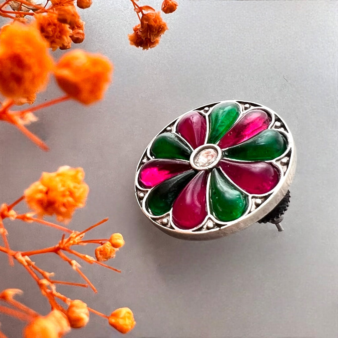 RINGA RINGA SILVER LOOK ALIKE SEMI HANDMADE STUDS ER519