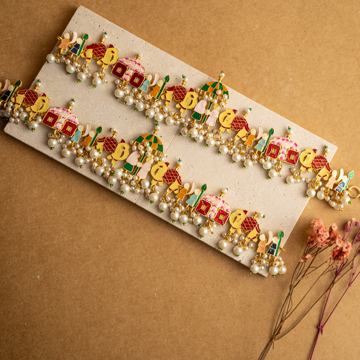 RINDIYA GOLD TONED SEMI HANDMADE ANKLETS AK01