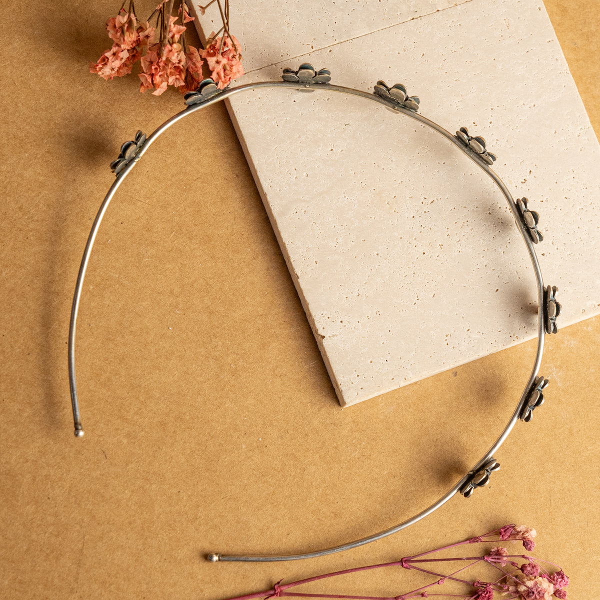 NIRANA SILVER TONED FAUX SILVER ANTIQUE HEAD ACCESSORIES
 HA02