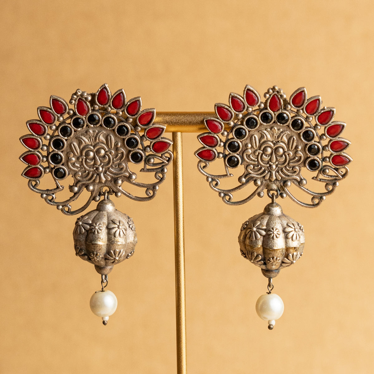 MINI FAUX SILVER RAW AND RUSTIC SEMI HANDMADE EARRINGS ER708