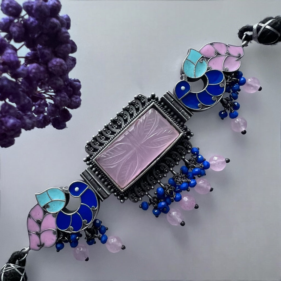 GYPSY CARVING STONE RAW AND RUSTIC HANDMADE CHOKER SET CH92