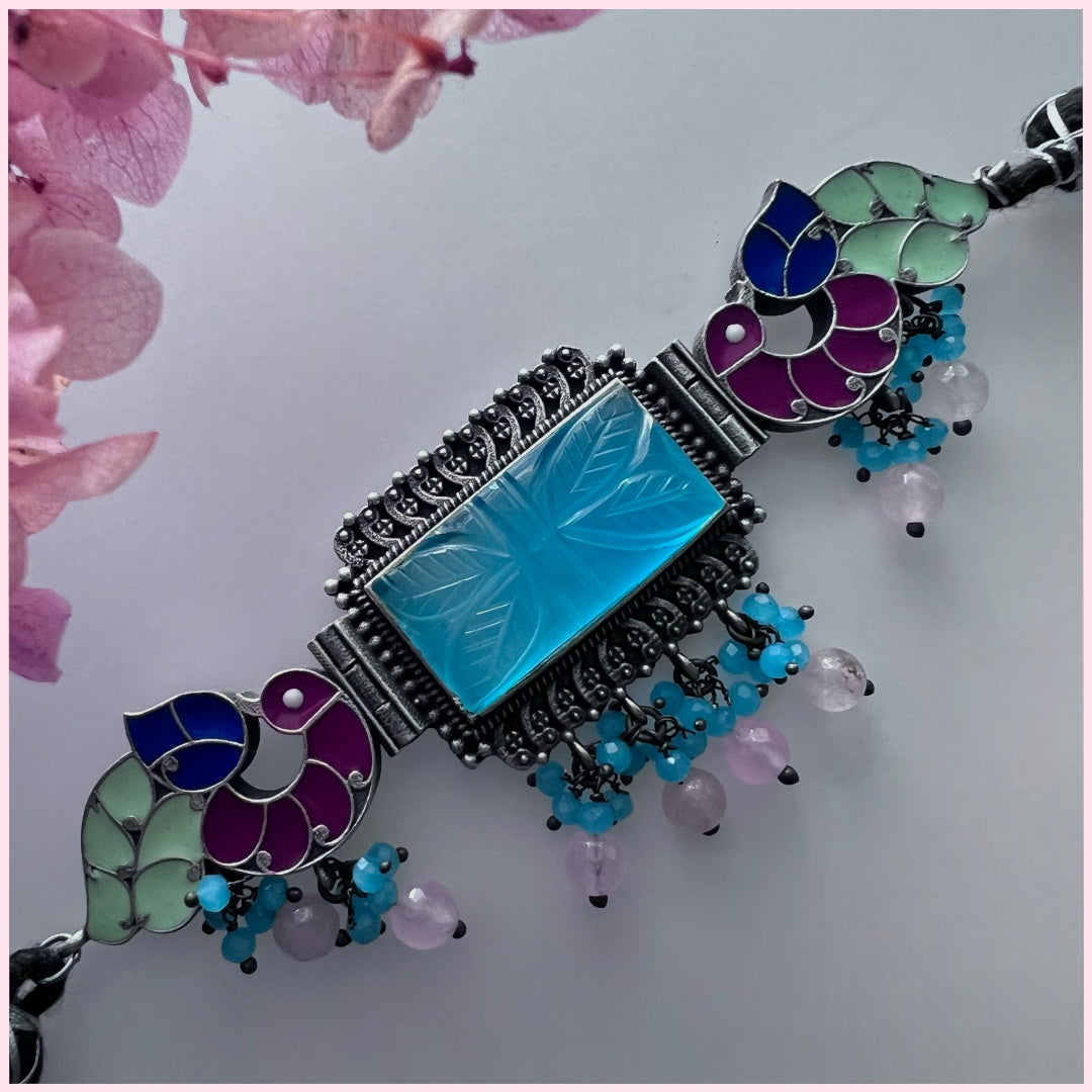 GYPSY CARVING STONE RAW AND RUSTIC HANDMADE CHOKER SET CH92