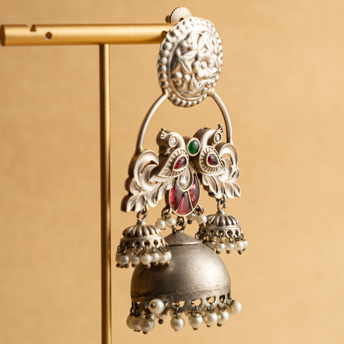 RITHIMA FAUX SILVER HANDMADE JHUMKAS/ EARRINGS ER665