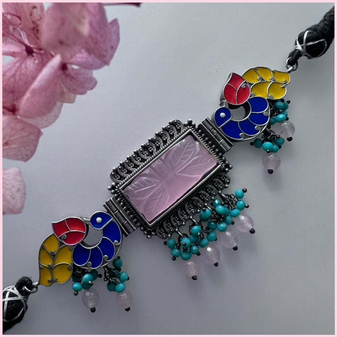 GYPSY CARVING STONE RAW AND RUSTIC HANDMADE CHOKER SET CH92