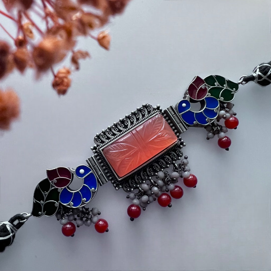 GYPSY CARVING STONE RAW AND RUSTIC HANDMADE CHOKER SET CH92