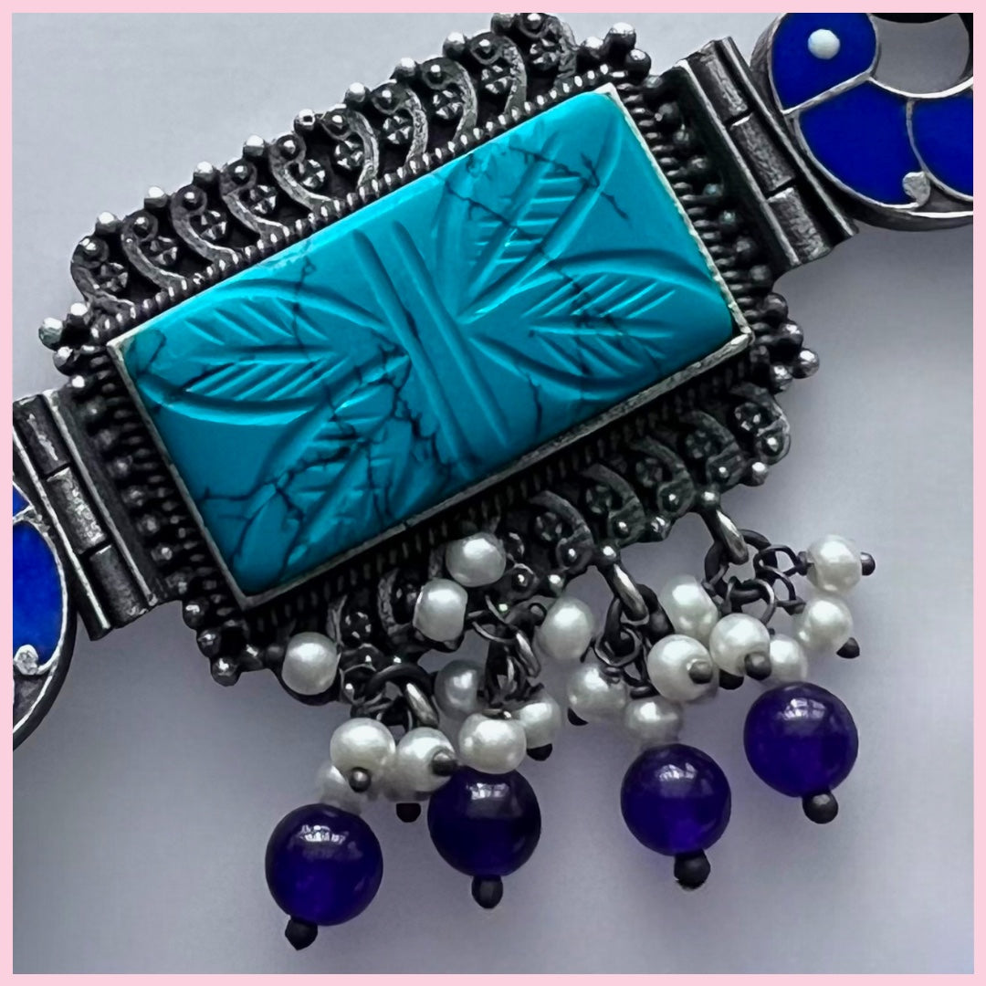 GYPSY CARVING STONE RAW AND RUSTIC HANDMADE CHOKER SET CH92