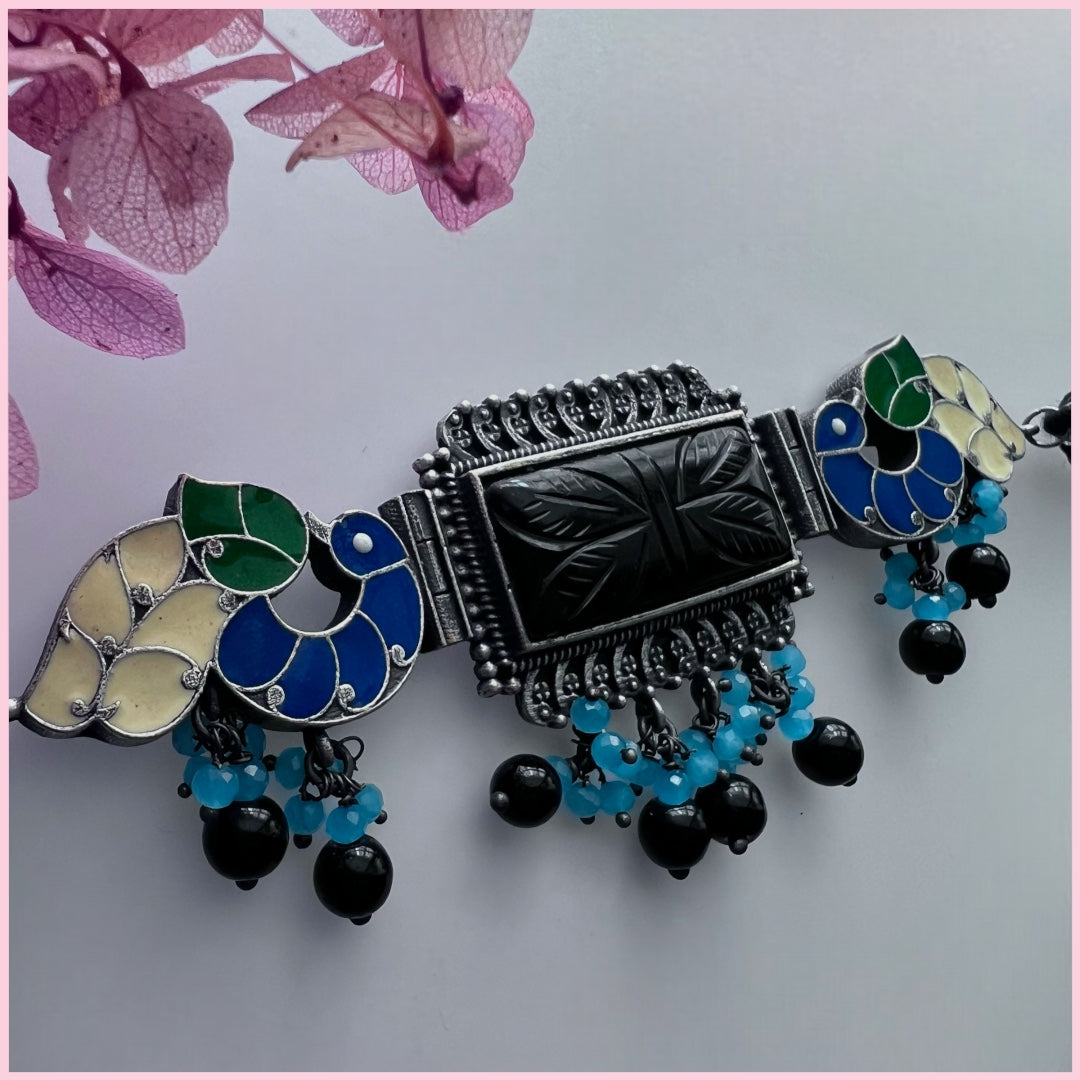 GYPSY CARVING STONE RAW AND RUSTIC HANDMADE CHOKER SET CH92