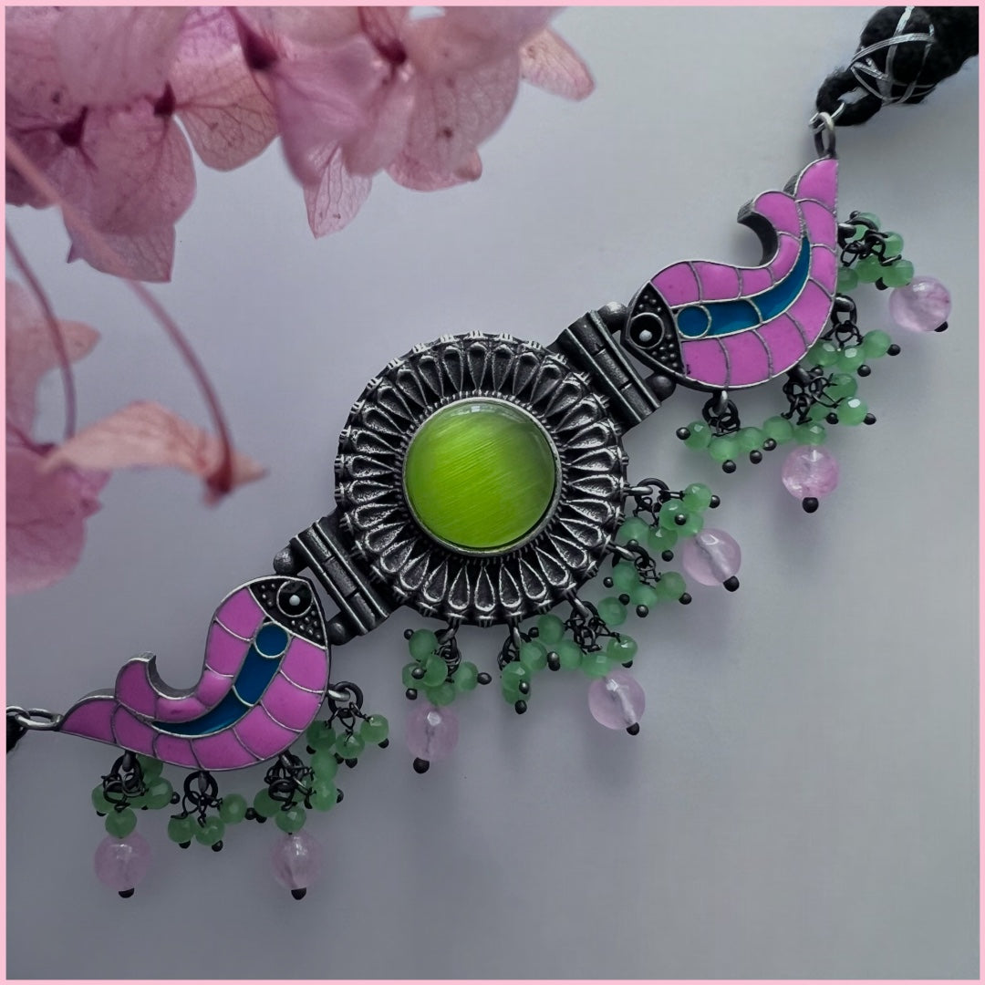 KADHIRSHA MONALISA STONE RAW AND RUSTIC HANDMADE CHOKER SET CH93