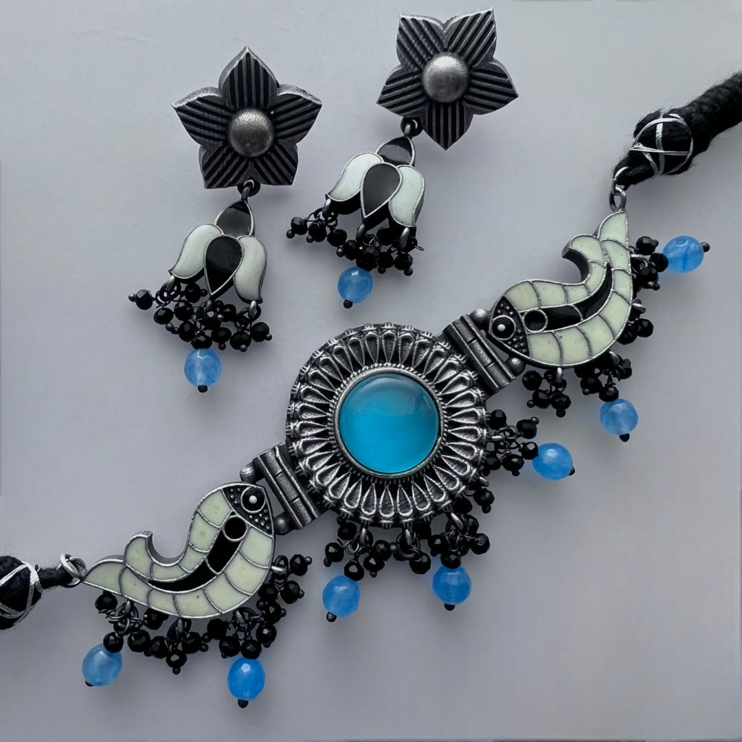 KADHIRSHA MONALISA STONE RAW AND RUSTIC HANDMADE CHOKER SET CH93