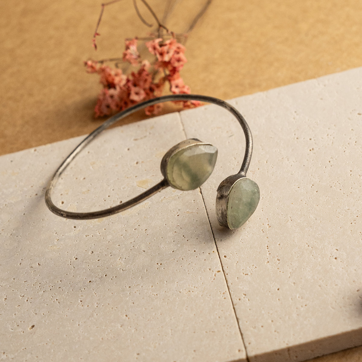 MINA HAND HAMMERED AND HANDMADE RUSTIC CLASSIC STONE BRACELETS BR51