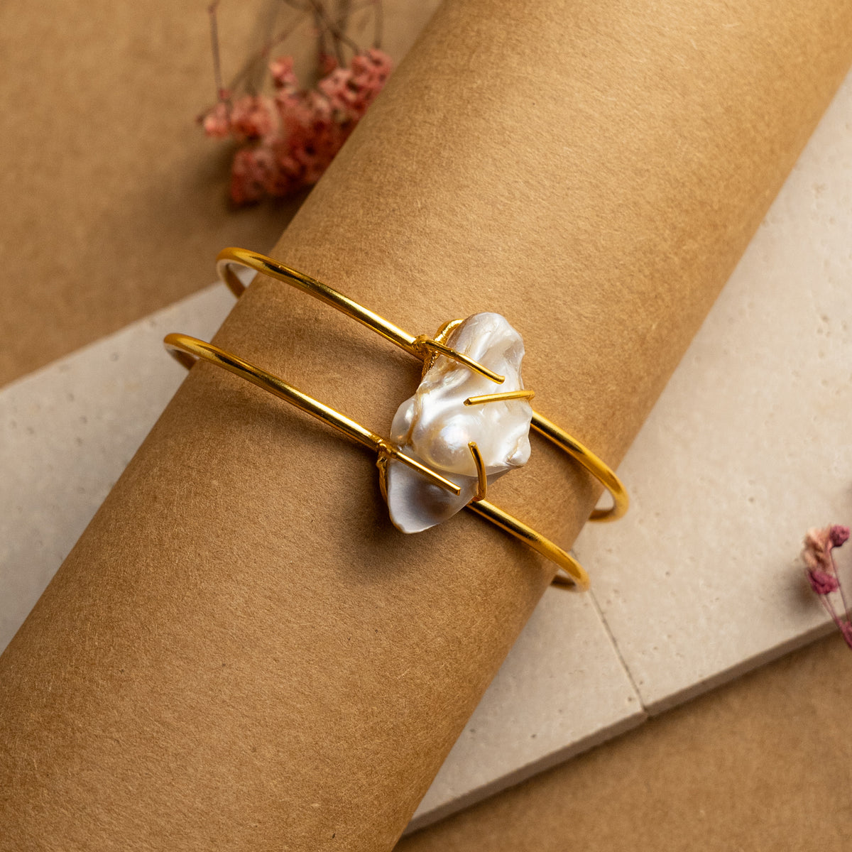 CHU CHU MOP HAND HAMMERED AND HANDMADE GOLD TONED CLASSIC  BRACELETS BR32