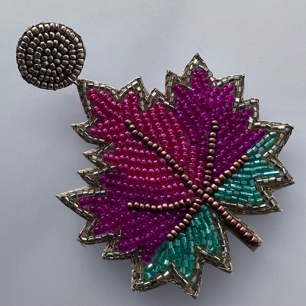 MAPLE POP FABRIC AND BEADS HANDMADE EARRING ER497