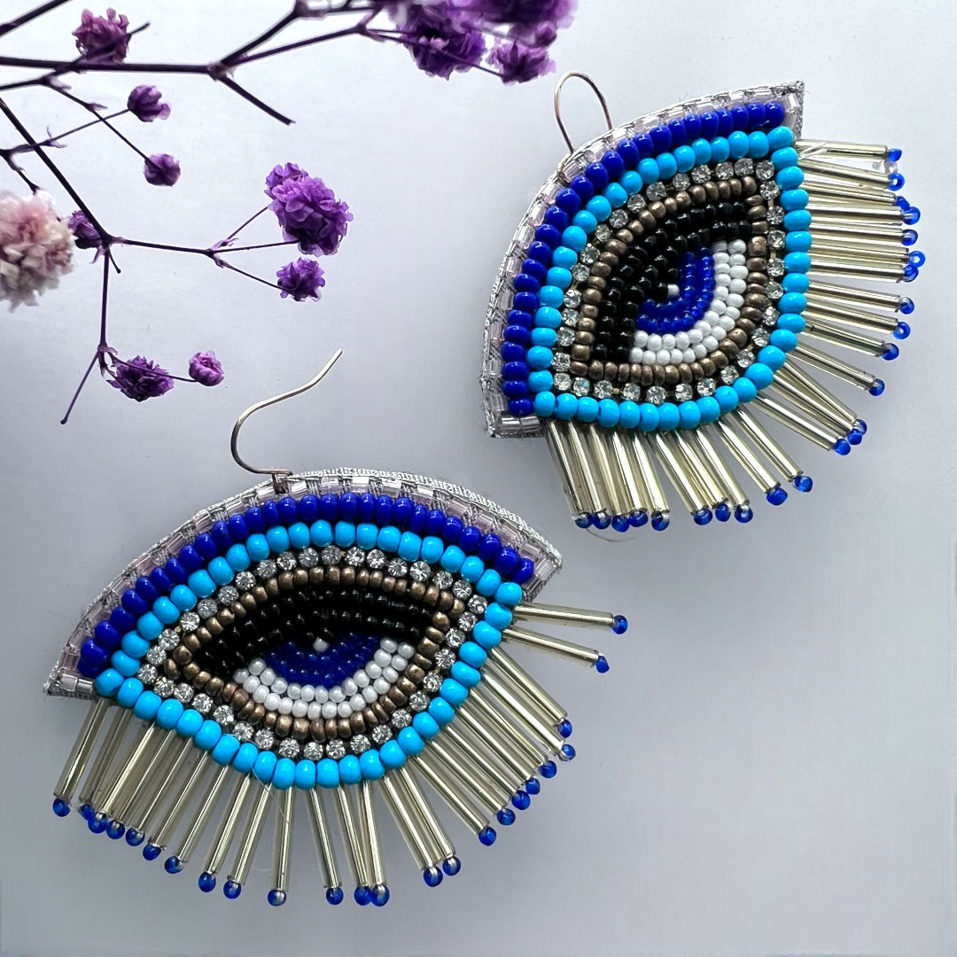 LUCKY CHARM FABRIC AND BEADS HANDMADE EARRING ER507