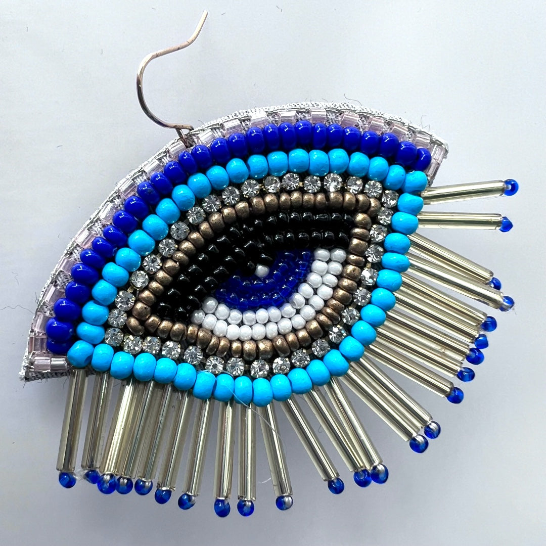 LUCKY CHARM FABRIC AND BEADS HANDMADE EARRING ER507