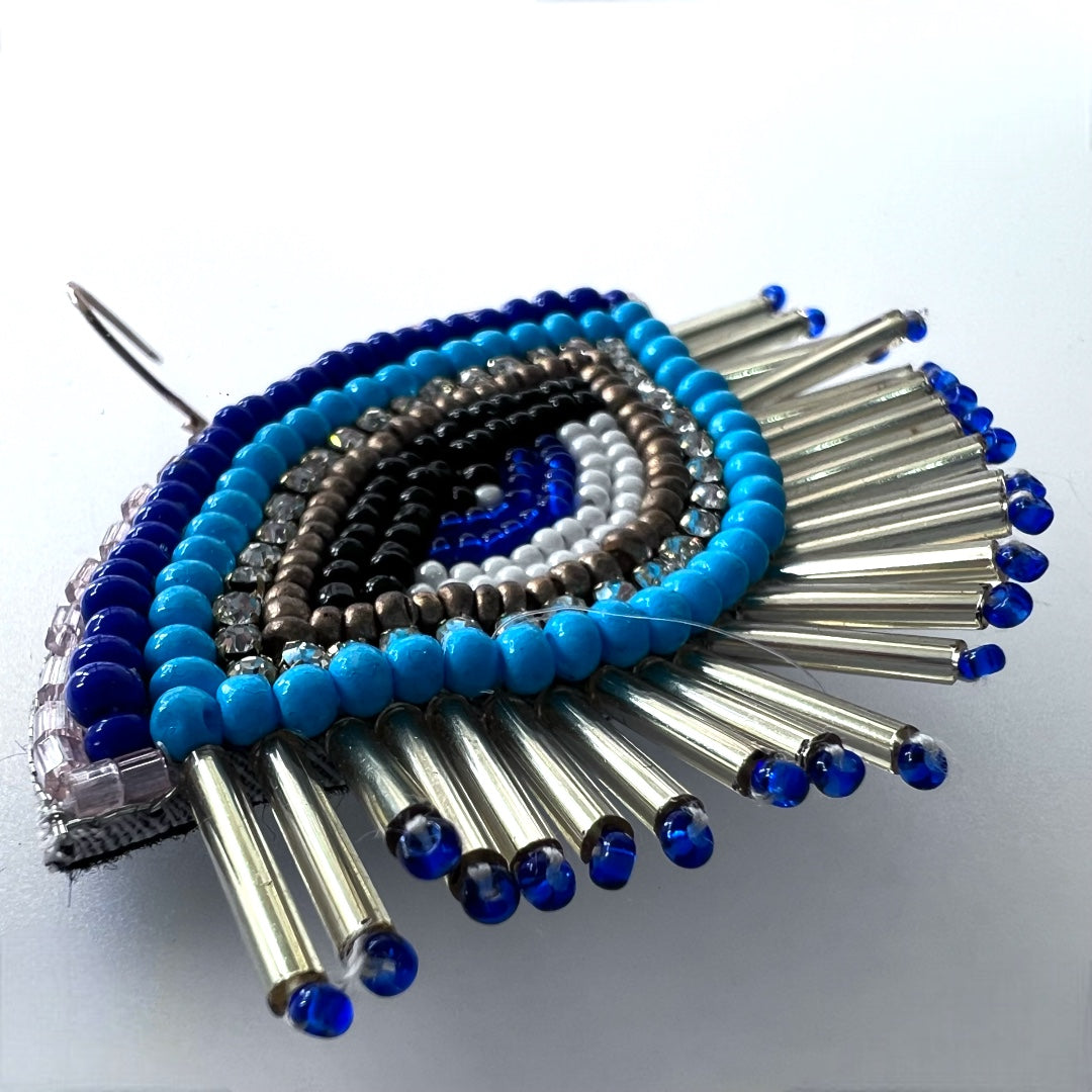 LUCKY CHARM FABRIC AND BEADS HANDMADE EARRING ER507