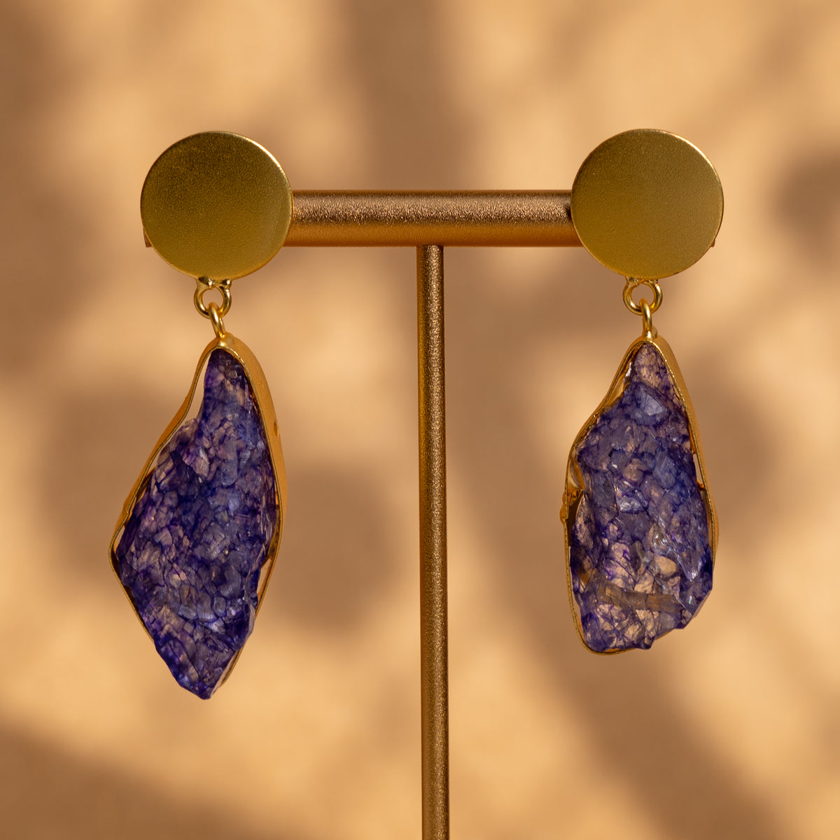 LIYA HANDMADE RAW STONE AND HAND PAINTED CHOKER WITH EARRINGS CH305