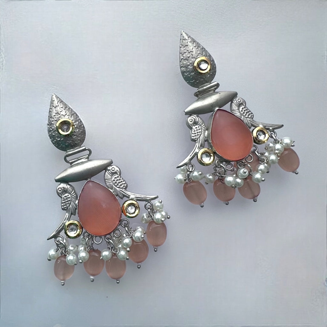 ALINOIR SILVER LOOK ALIKE SEMI-HANDMADE EARRINGS ER216