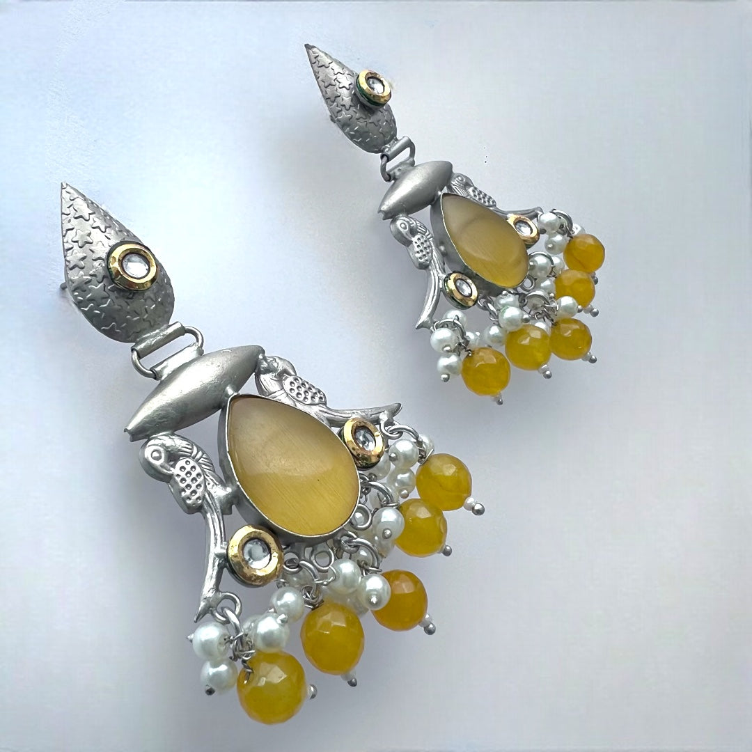 ALINOIR SILVER LOOK ALIKE SEMI-HANDMADE EARRINGS ER216