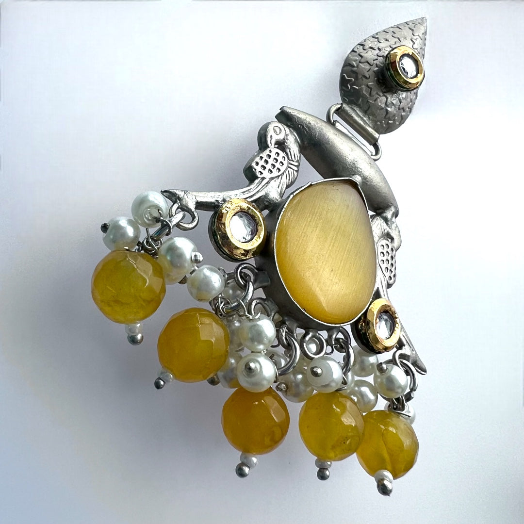 ALINOIR SILVER LOOK ALIKE SEMI-HANDMADE EARRINGS ER216