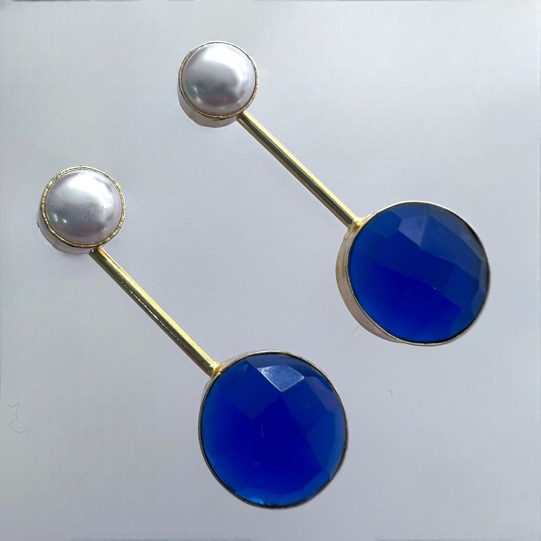 2 IN 1 CONVERTIBLE SEMI HANDMADE MONOLISA WITH PEARL EARRINGS ER219