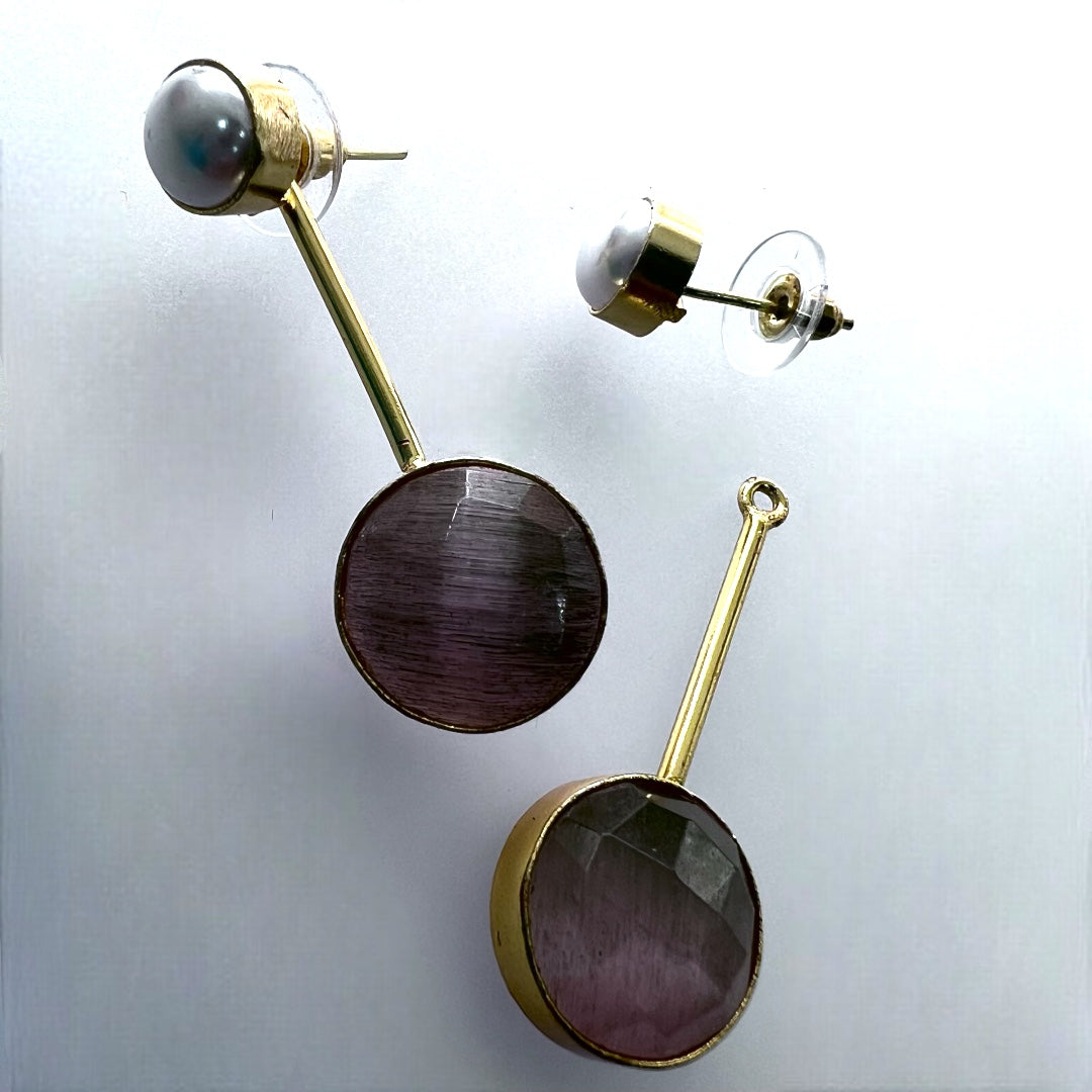 2 IN 1 CONVERTIBLE SEMI HANDMADE MONOLISA WITH PEARL EARRINGS ER219