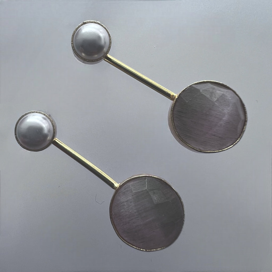 2 IN 1 CONVERTIBLE SEMI HANDMADE MONOLISA WITH PEARL EARRINGS ER219