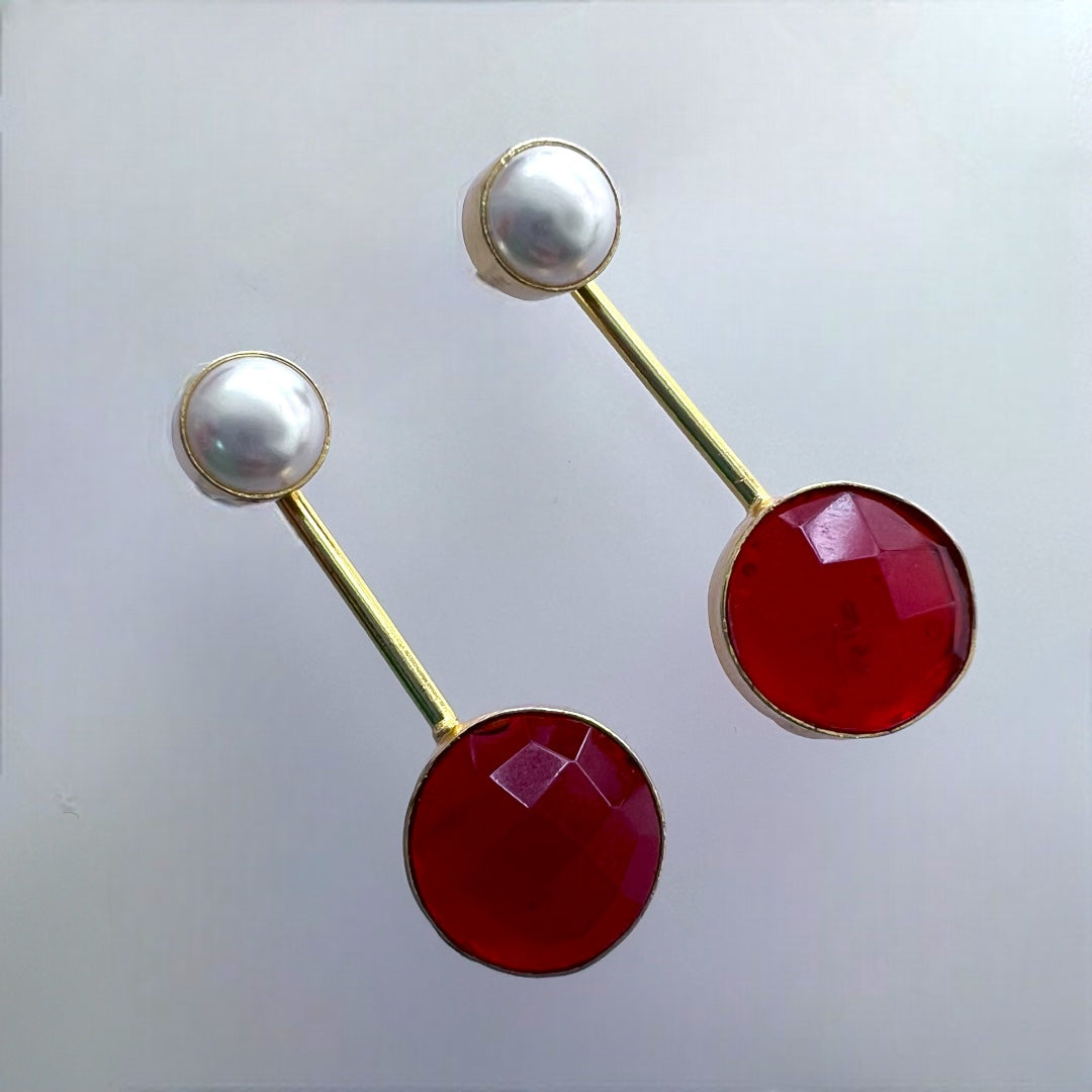 2 IN 1 CONVERTIBLE SEMI HANDMADE MONOLISA WITH PEARL EARRINGS ER219