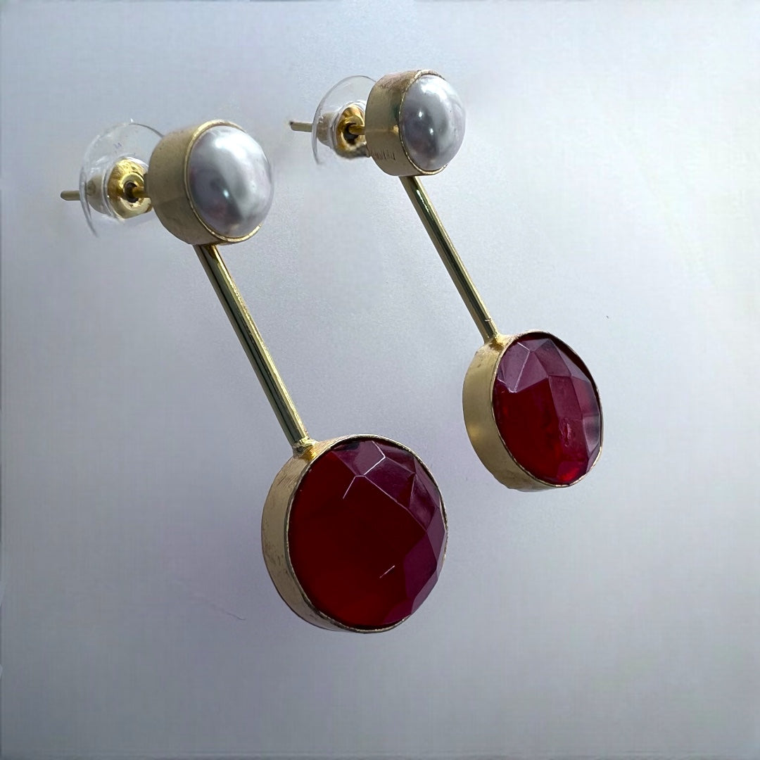 2 IN 1 CONVERTIBLE SEMI HANDMADE MONOLISA WITH PEARL EARRINGS ER219