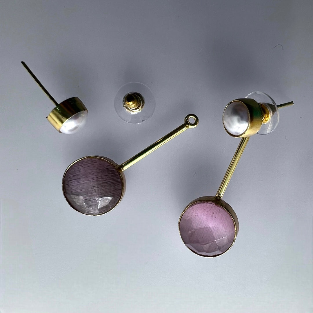 2 IN 1 CONVERTIBLE SEMI HANDMADE MONOLISA WITH PEARL EARRINGS ER219