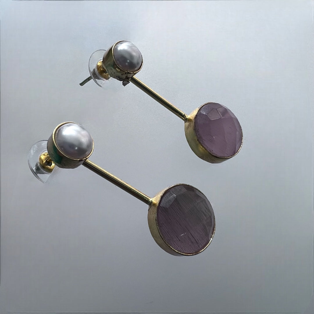 2 IN 1 CONVERTIBLE SEMI HANDMADE MONOLISA WITH PEARL EARRINGS ER219