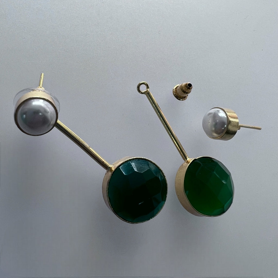 2 IN 1 CONVERTIBLE SEMI HANDMADE MONOLISA WITH PEARL EARRINGS ER219