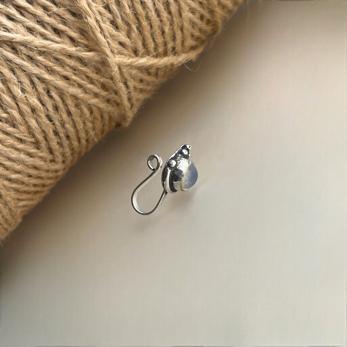 HIKANA SOFT OPAL SEMI PRECIOUS CLIP ON NOSE STUDS NS22