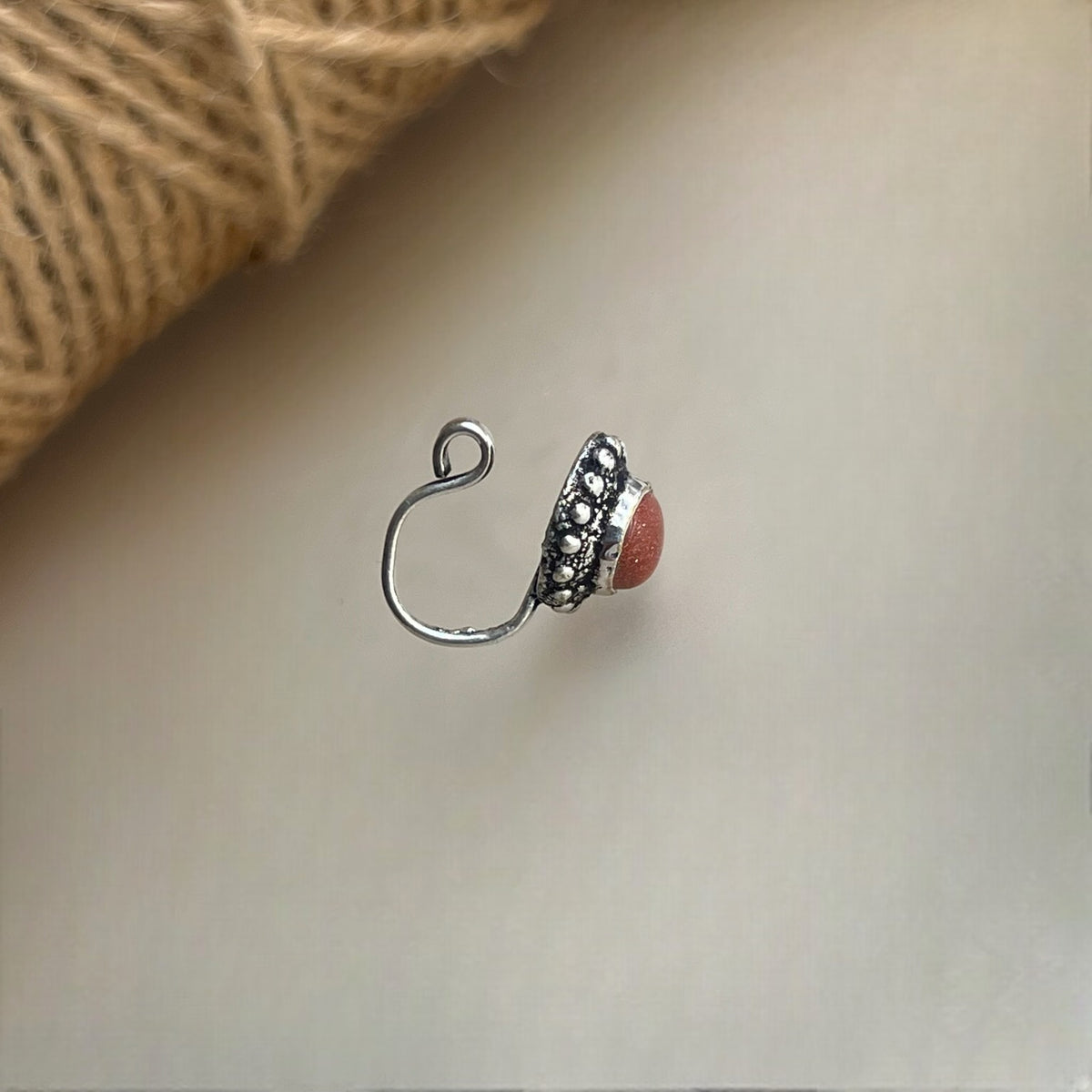 VISHU GOLD STONE SEMI PRECIOUS CLIP ON NOSE STUDS NS23