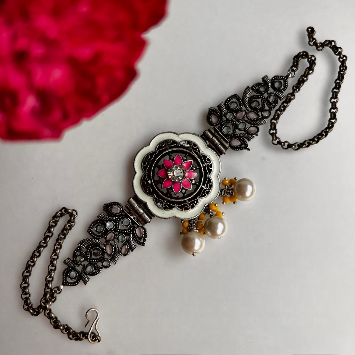 ENABELLA HANDPAINTED  RAW AND RUSTIC STATEMENT CHOKER CH94