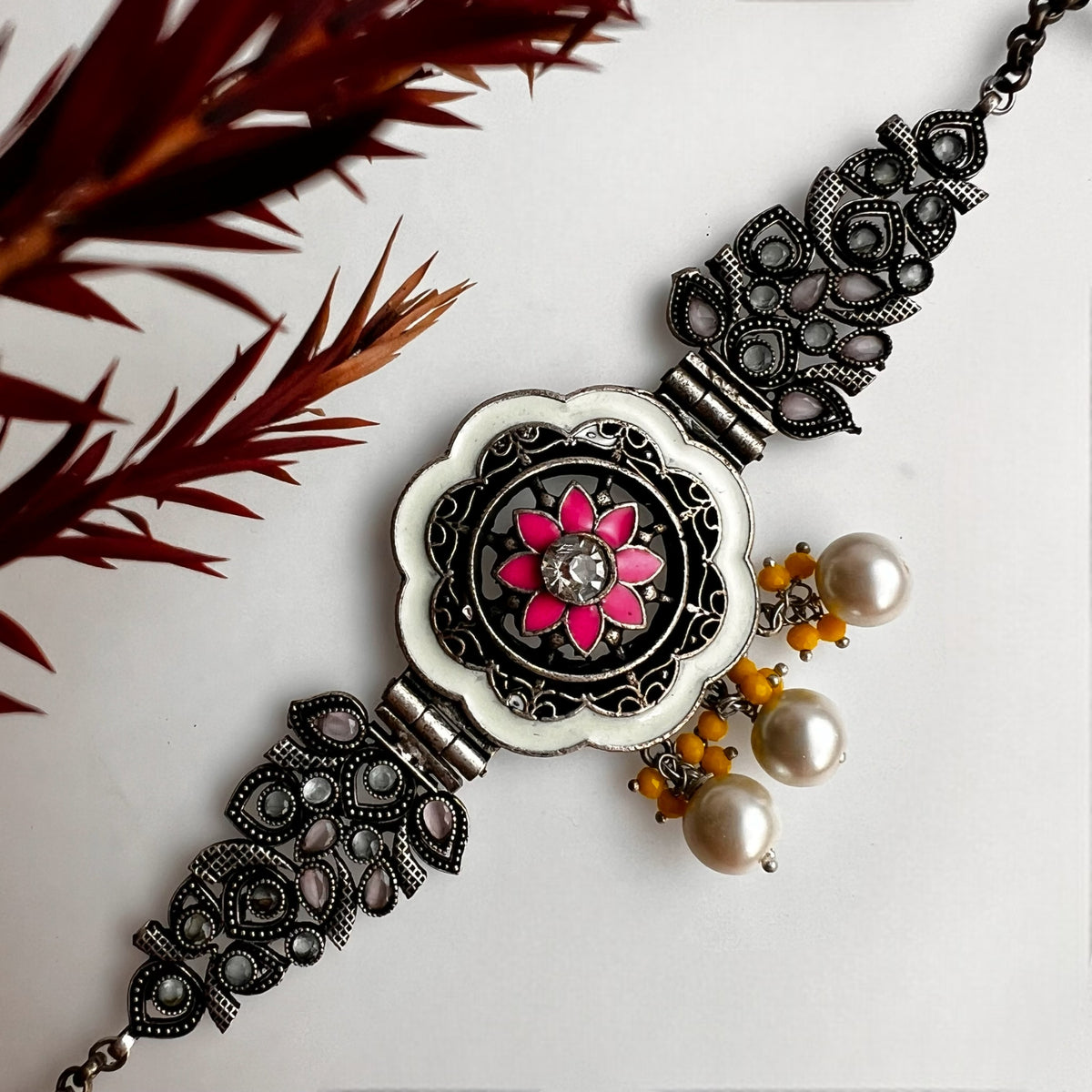 ENABELLA HANDPAINTED  RAW AND RUSTIC STATEMENT CHOKER CH94