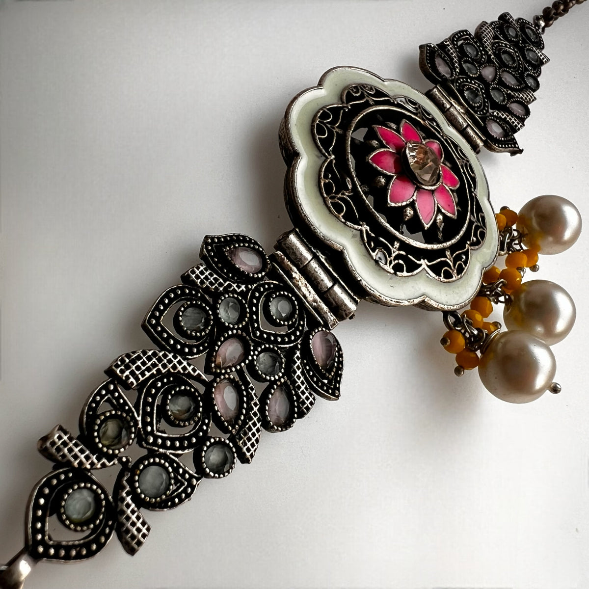 ENABELLA HANDPAINTED  RAW AND RUSTIC STATEMENT CHOKER CH94