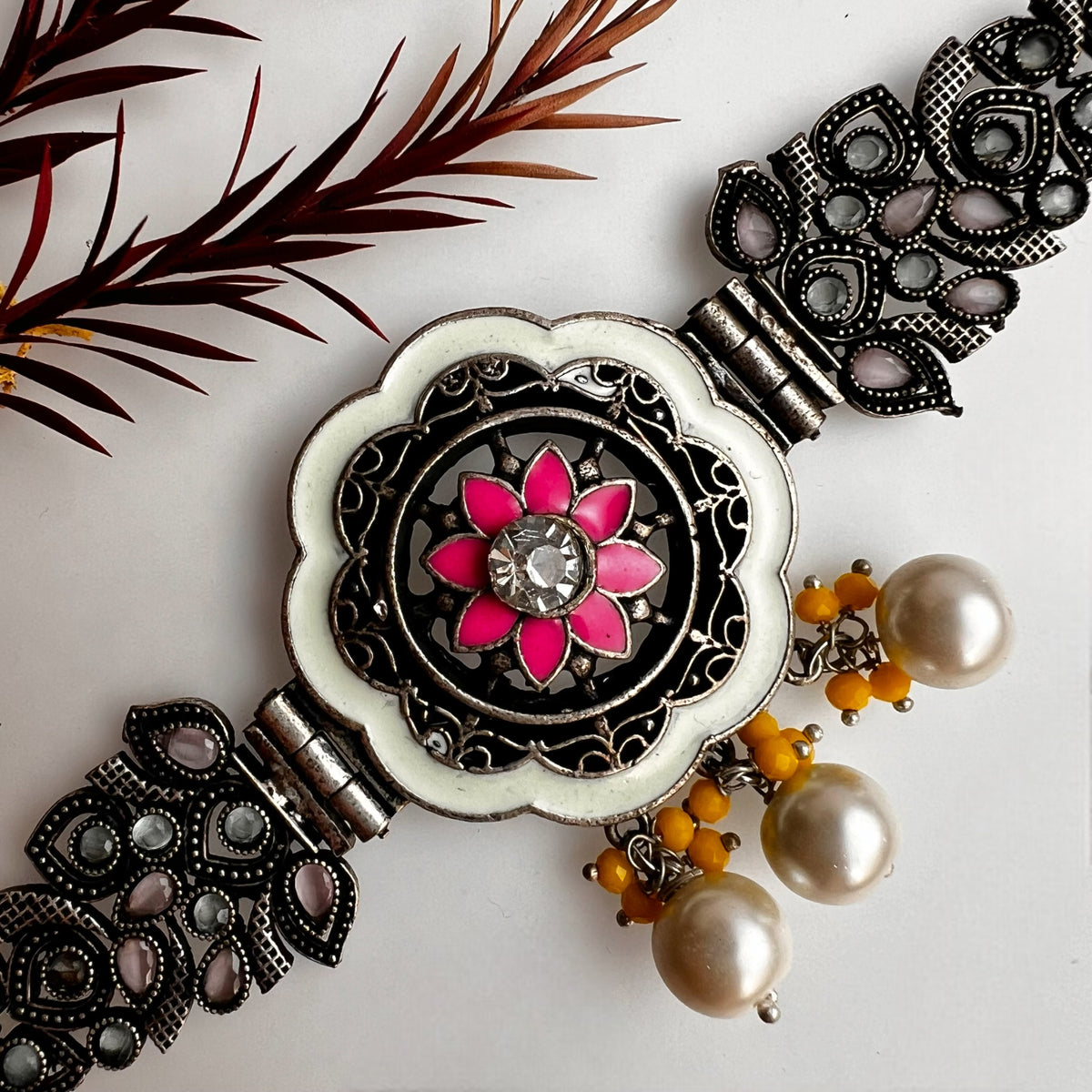 ENABELLA HANDPAINTED  RAW AND RUSTIC STATEMENT CHOKER CH94