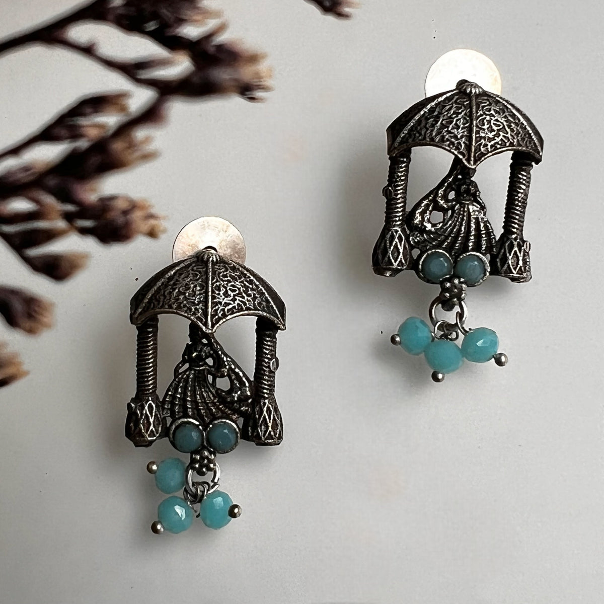 NITHU BIJOUX RAW AND RUSTIC SEMI HANDMADE CHOKER WITH EARRINGS CH95