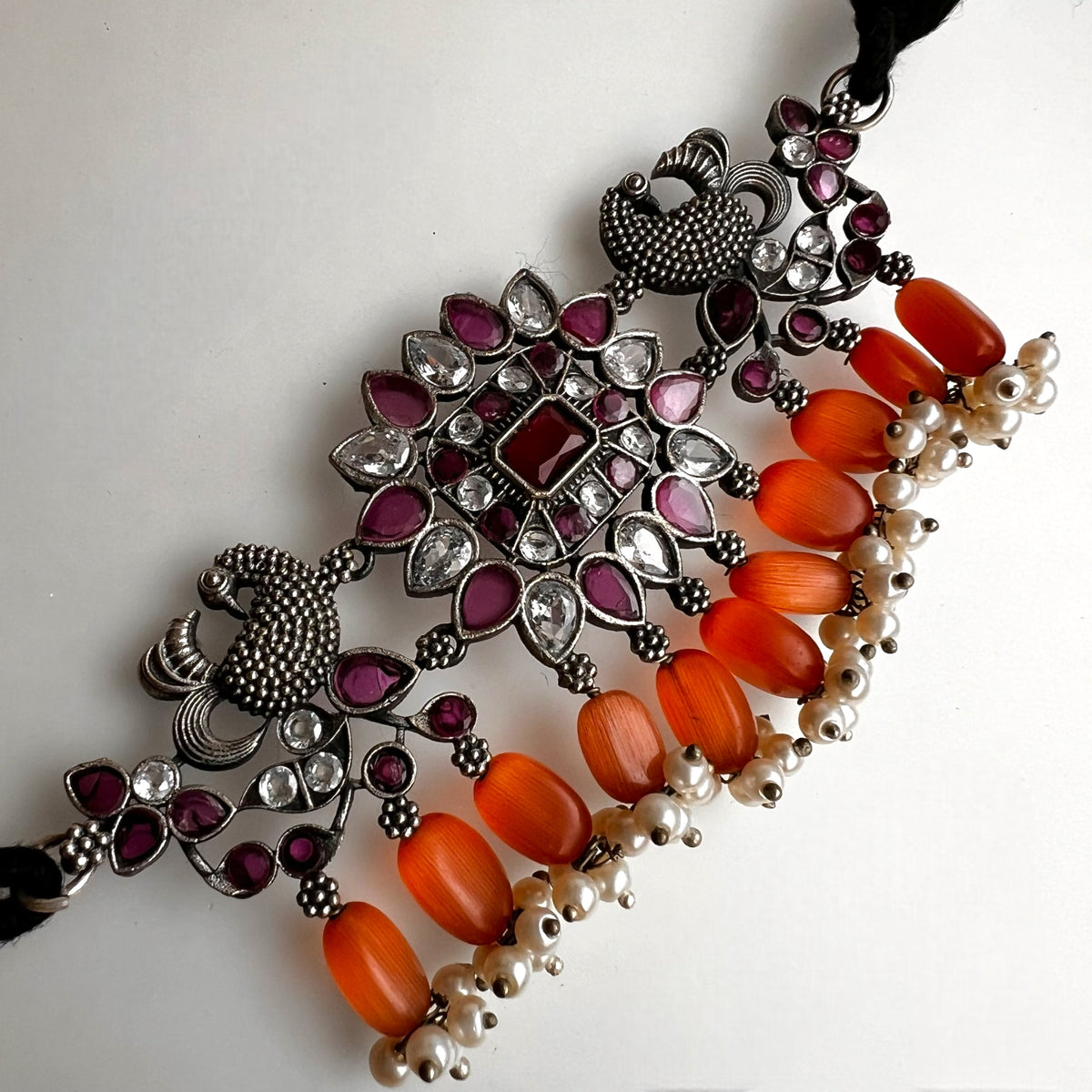 VINA BIJOUX PREMIUM AND EXCLUSIVE RAW AND RUSTIC SEMI HANDMADE CHOKER WITH EARRINGS CH100